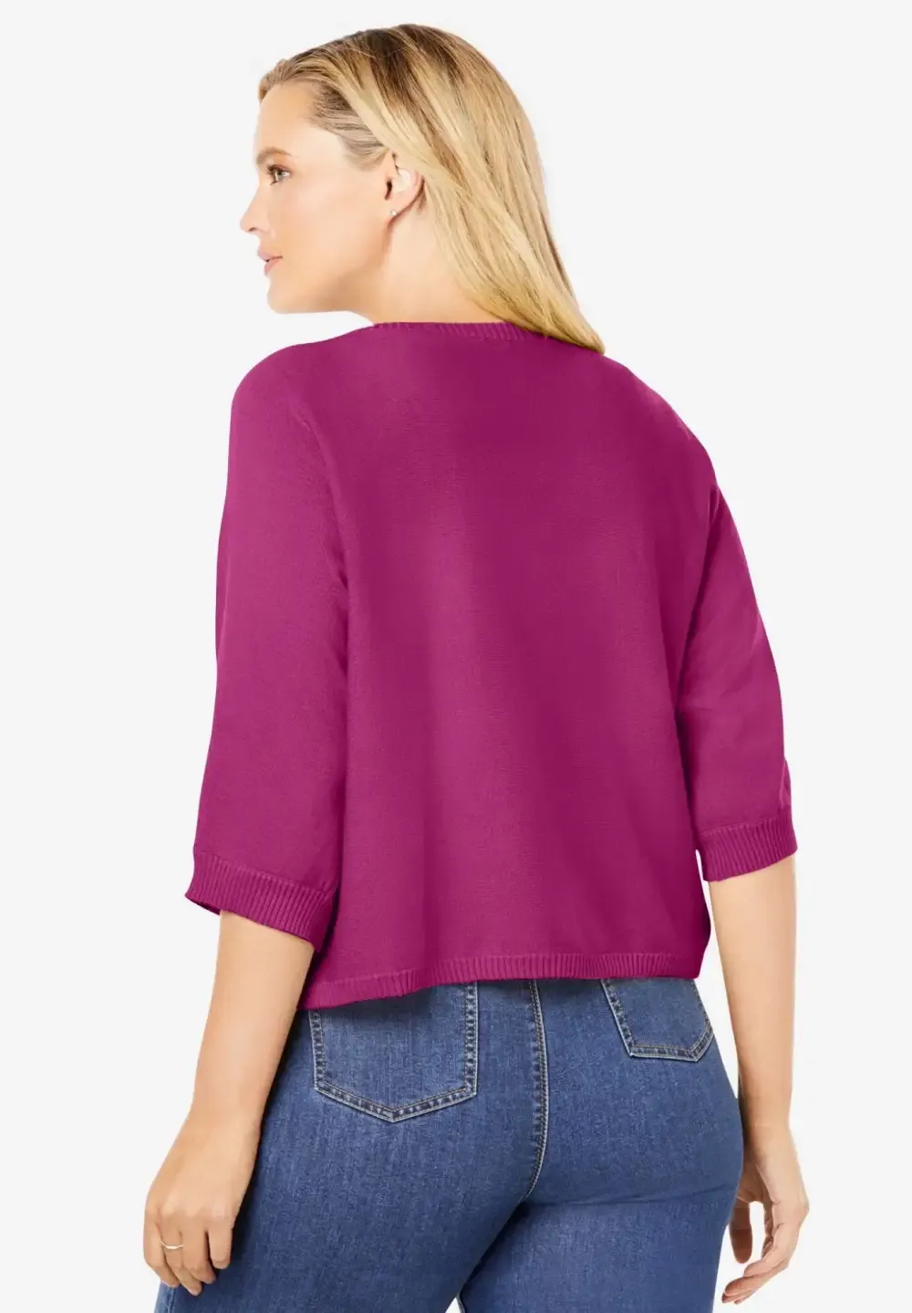 Rib Trim Cardigan Shrug