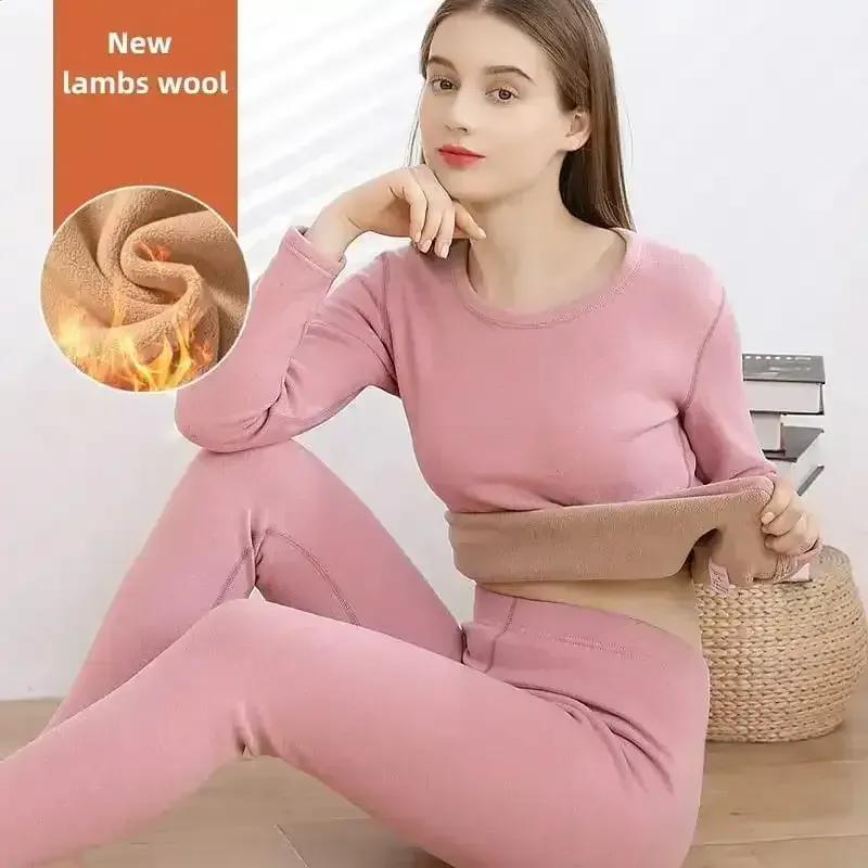 Winter Thermal Underwear Double Layer Warm Lingerie Suit