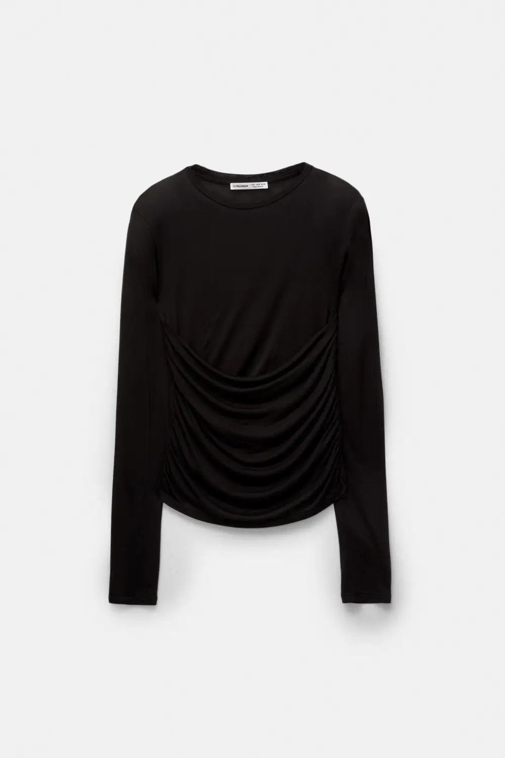 Long sleeve draped T-shirt