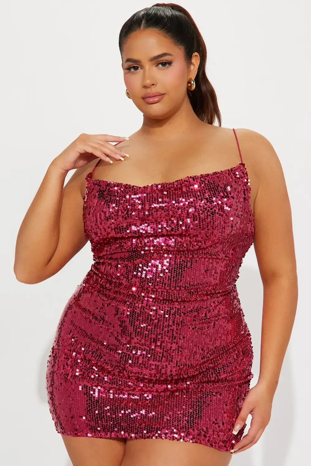 Jackie Sequin Mini Dress - Fuchsia