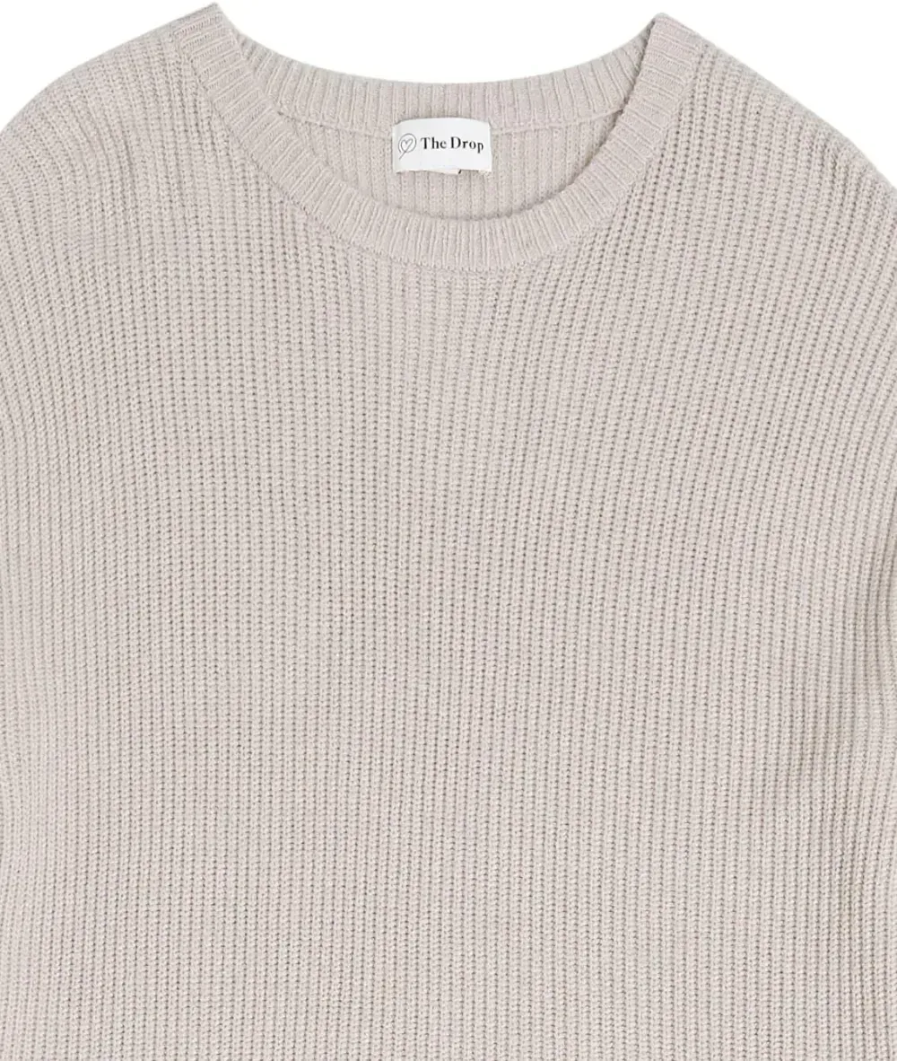 Women's Alice Crewneck Back-Slit Ribbed Pullover Sweater