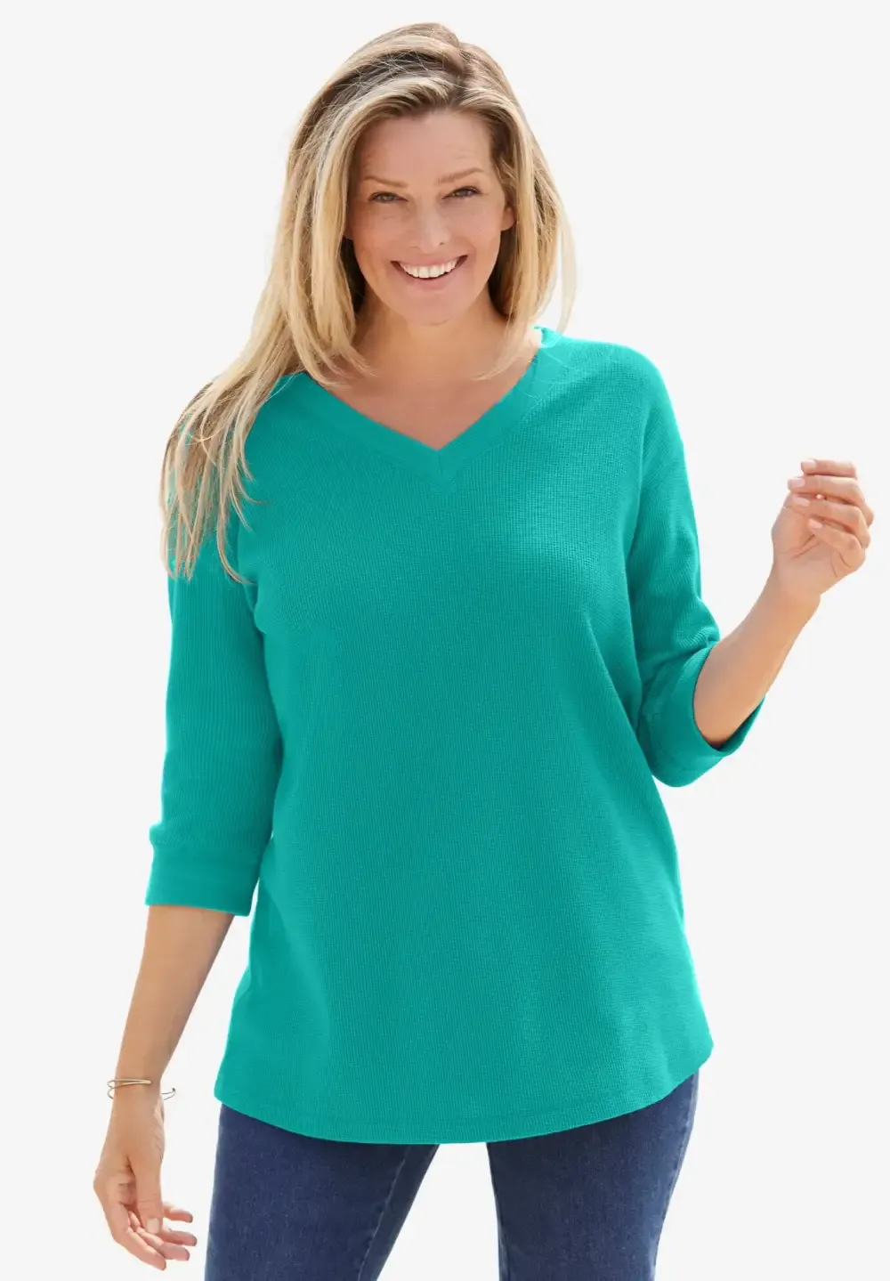 Three-Quarter Sleeve Thermal Sweatshirt