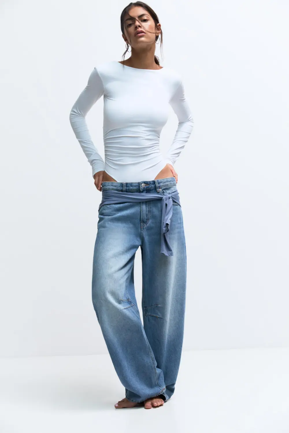 Open back polyamide bodysuit