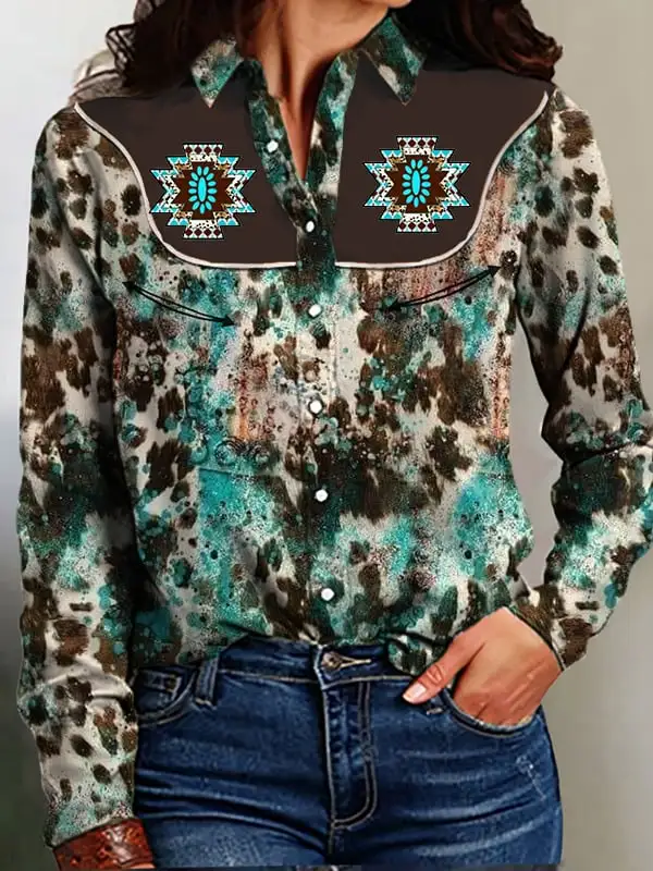 Women's Western Print Shirt