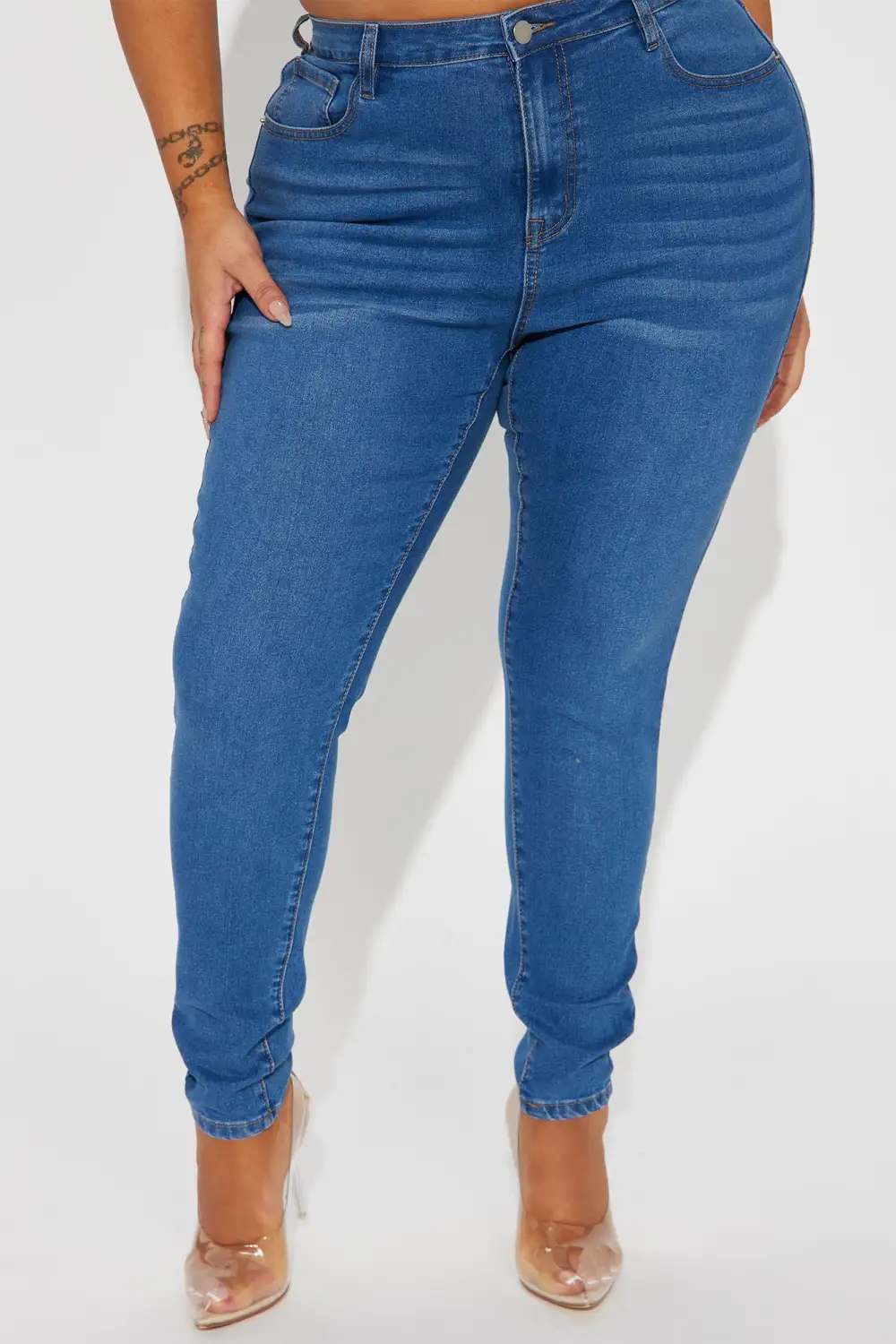 Amara High Rise Stretch Skinny Jeans - Medium Wash