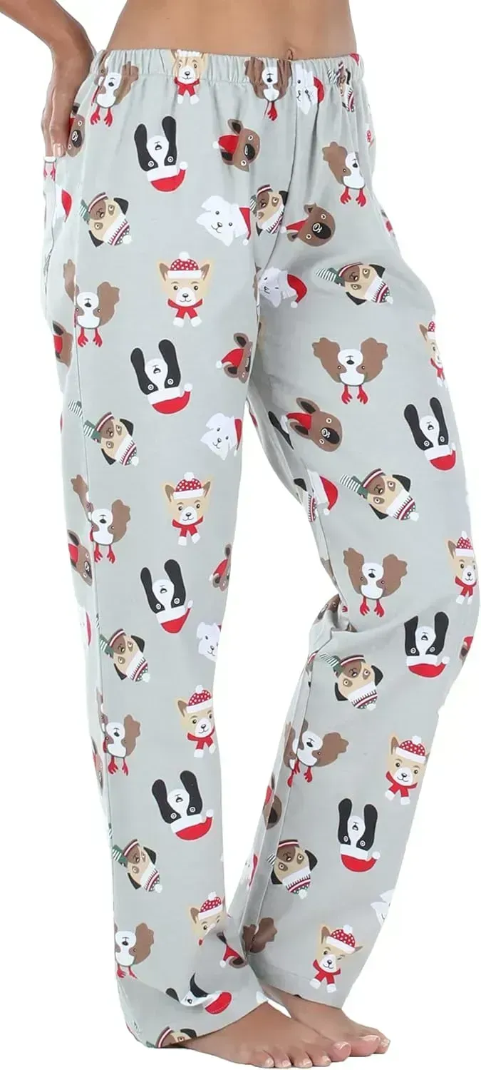 Women's Cotton Flannel Long Sleeve Button-Down Pajamas PJ Set