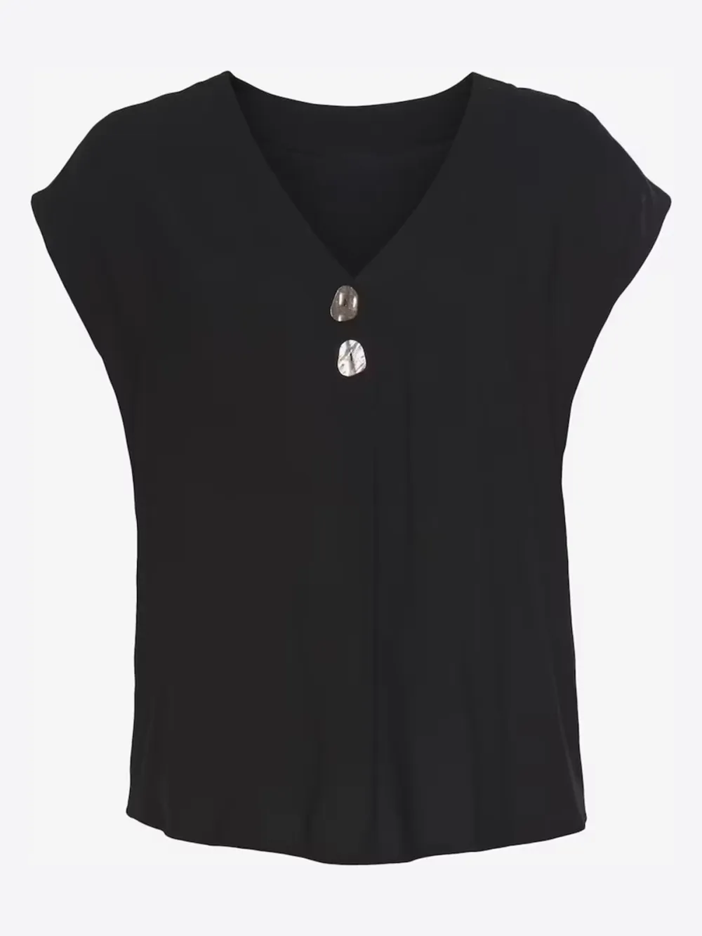 Plain Colored Casual Style Short Sleeve Blouses