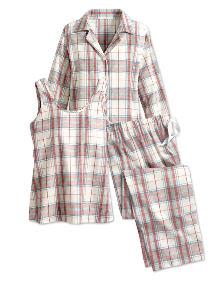 Women's Portuguese Flannel 3-Piece Pajama Set