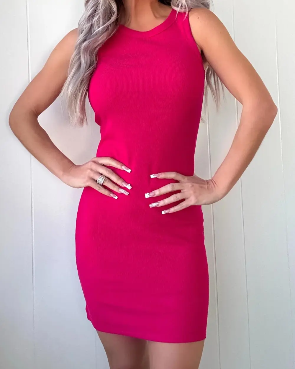 Fashion Ribbed Tank Dress