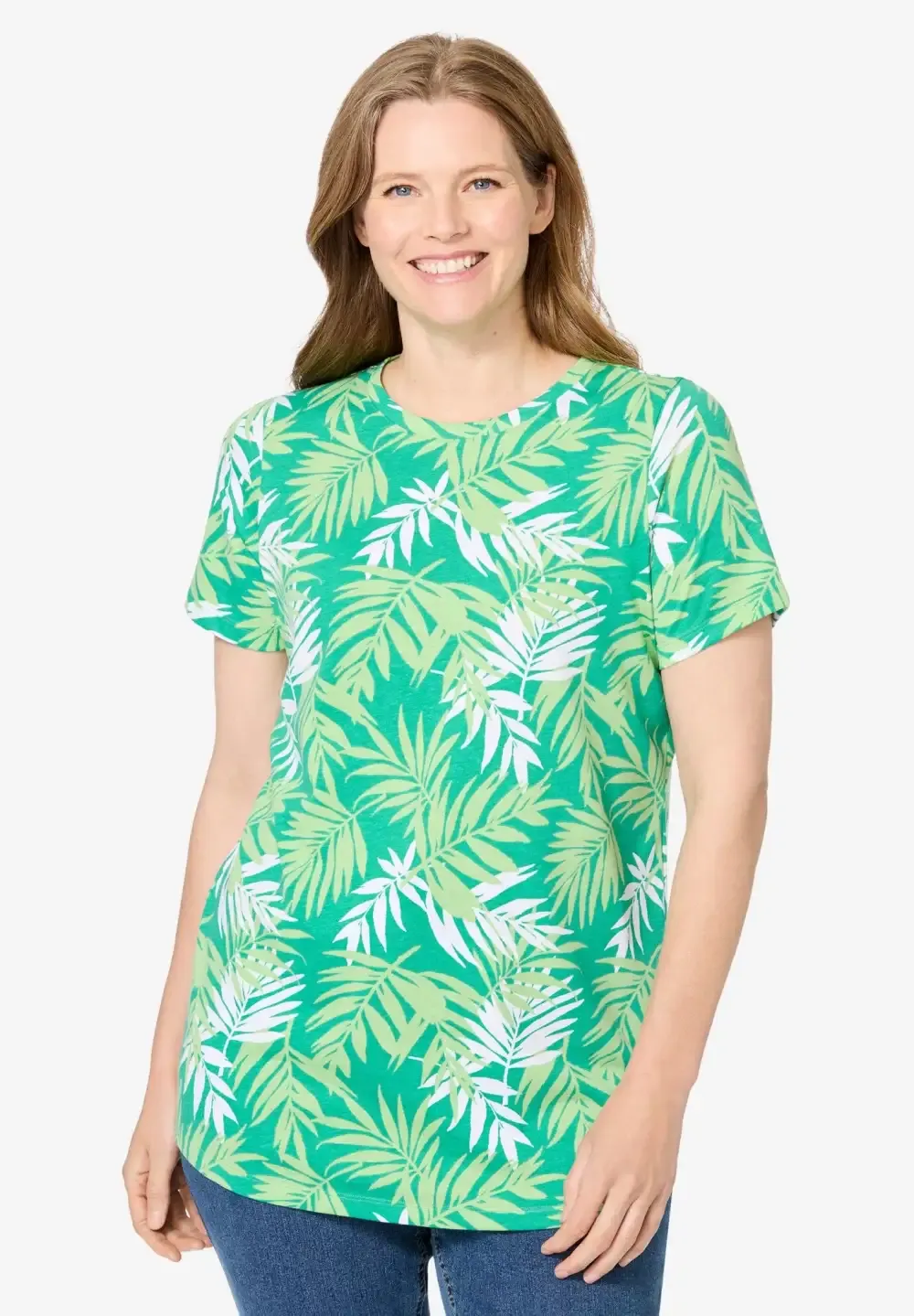 Perfect Printed Short-Sleeve Crewneck Tee