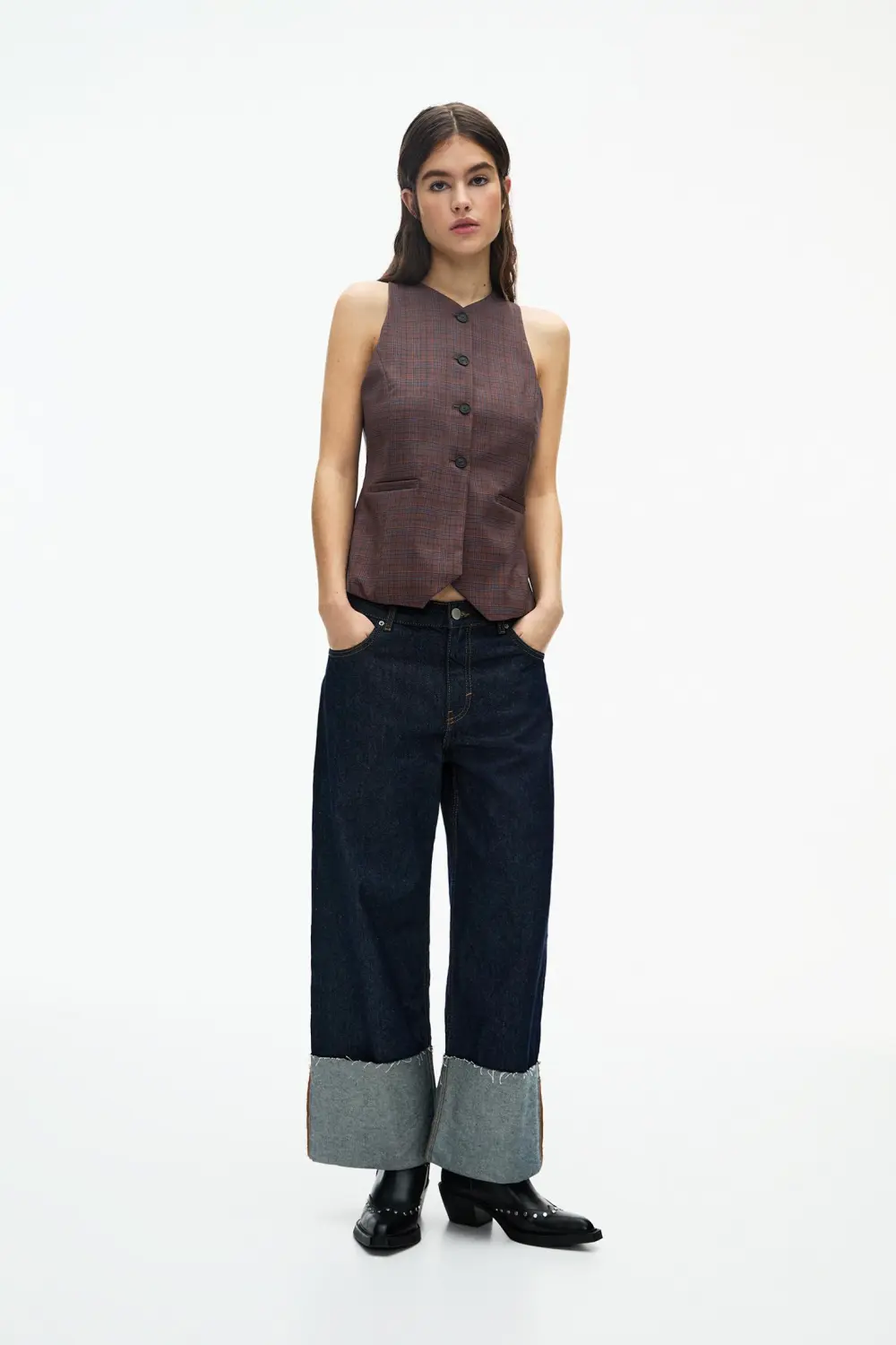 Checked vest