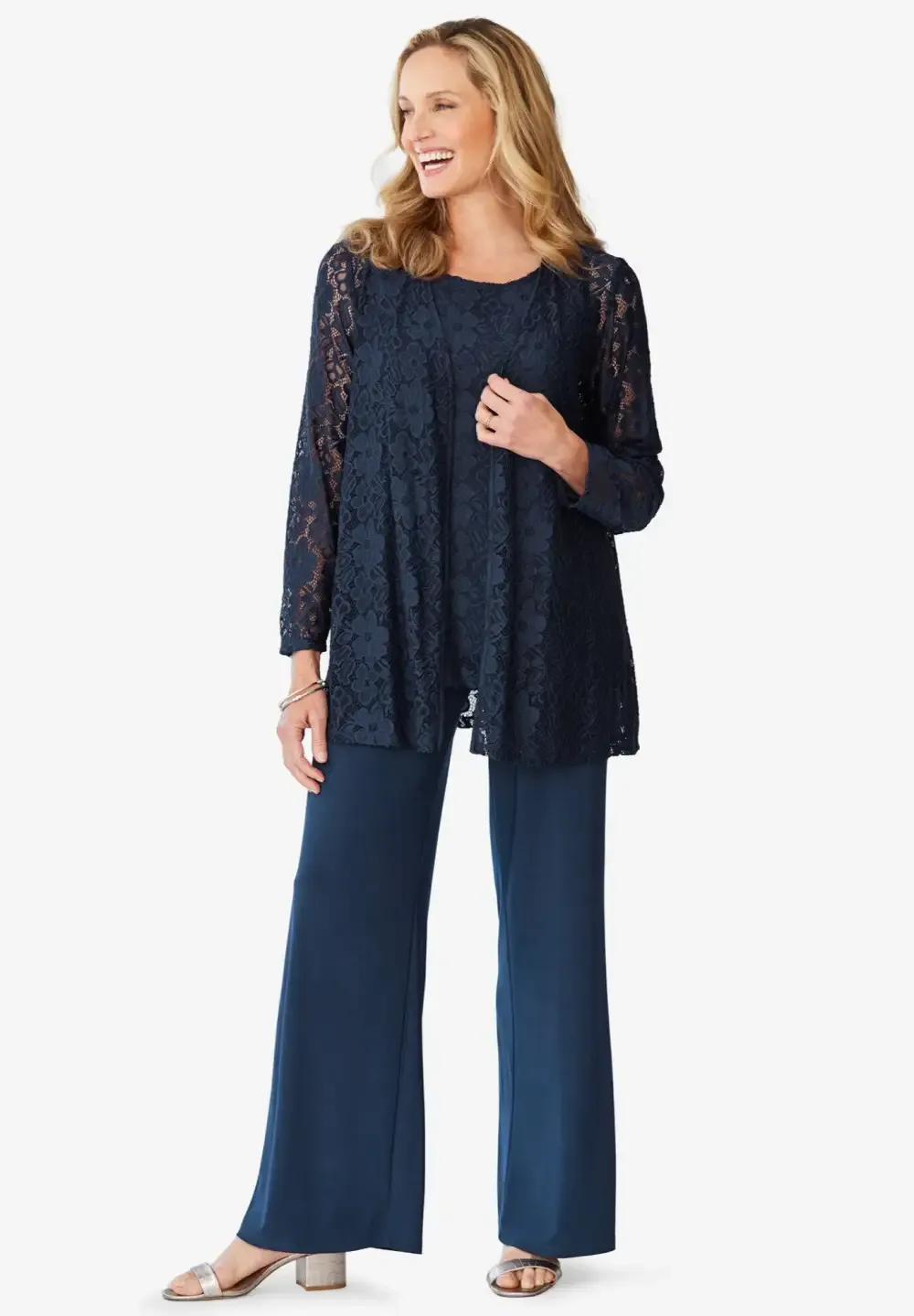 3-piece Lace Jacket/Tank/Pant Set