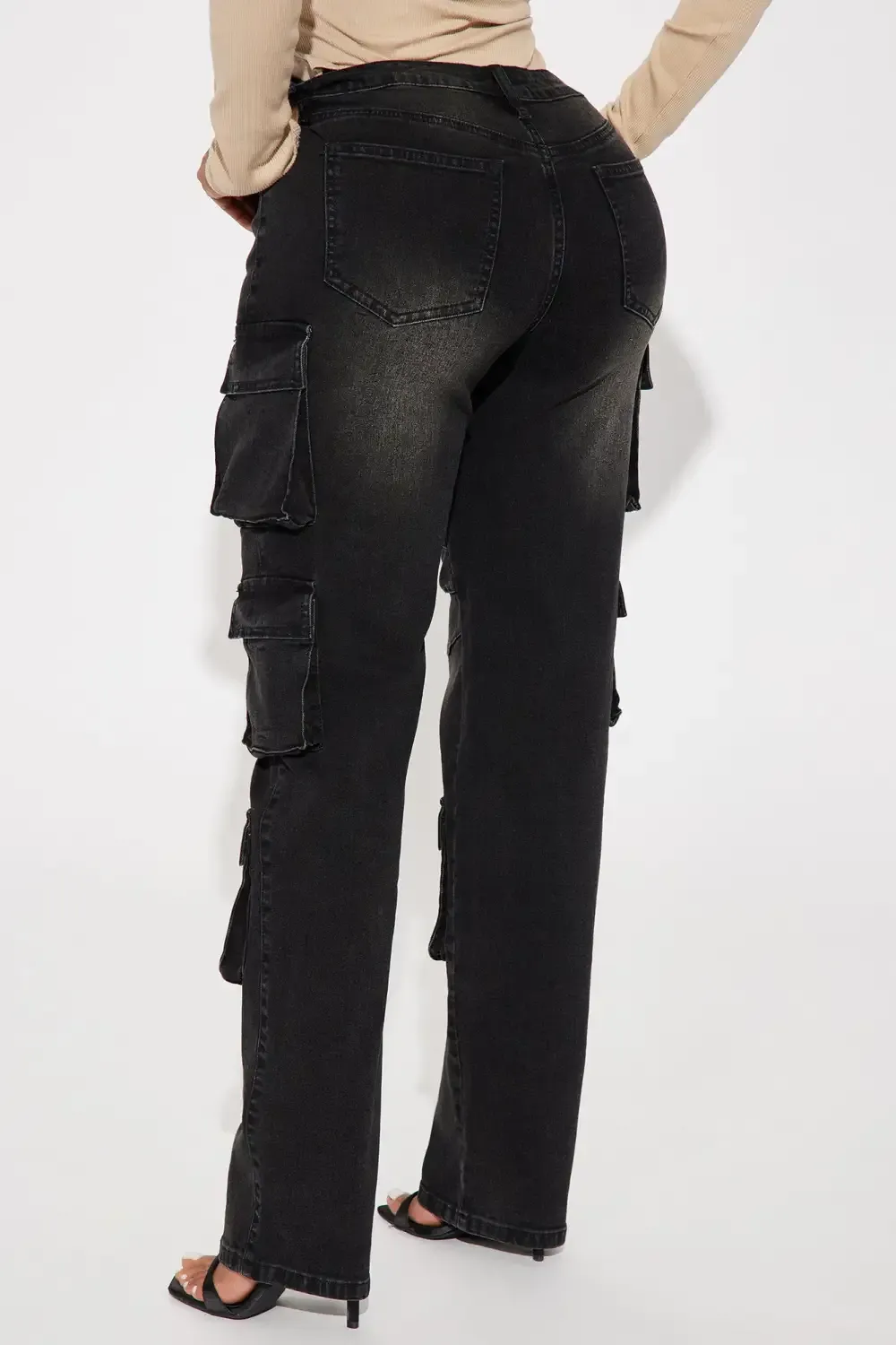 Cheat Code Straight Leg Cargo Jeans - Black Wash