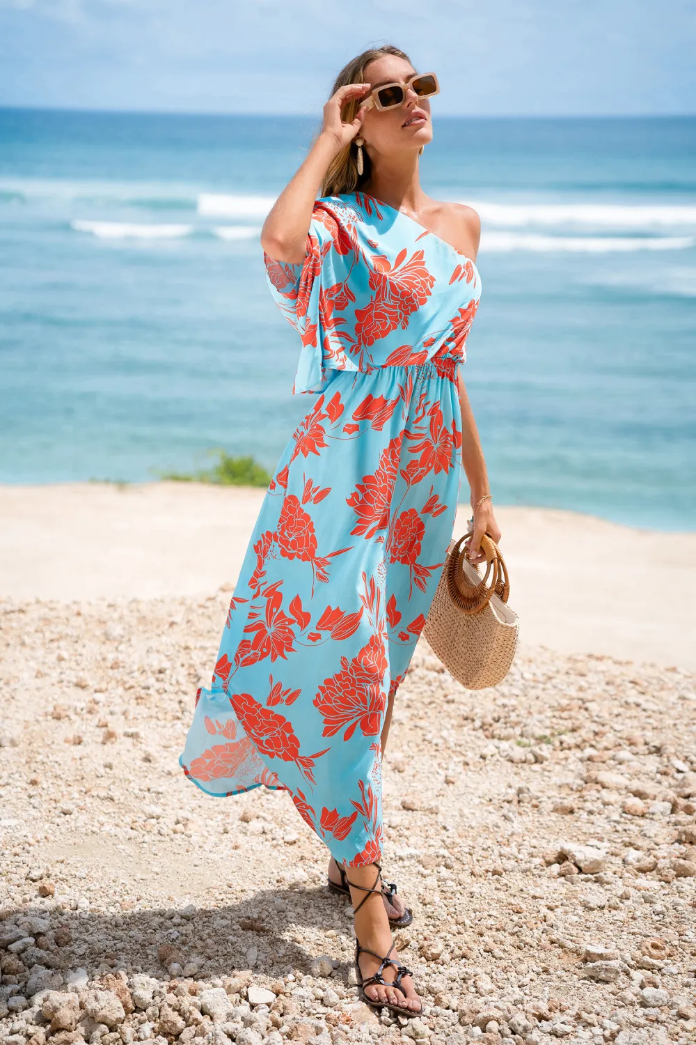 Swaying Breeze Tropical Maxi Dress