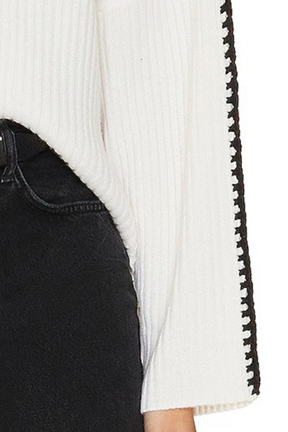 Patchwork Print Mock Neck Sweater