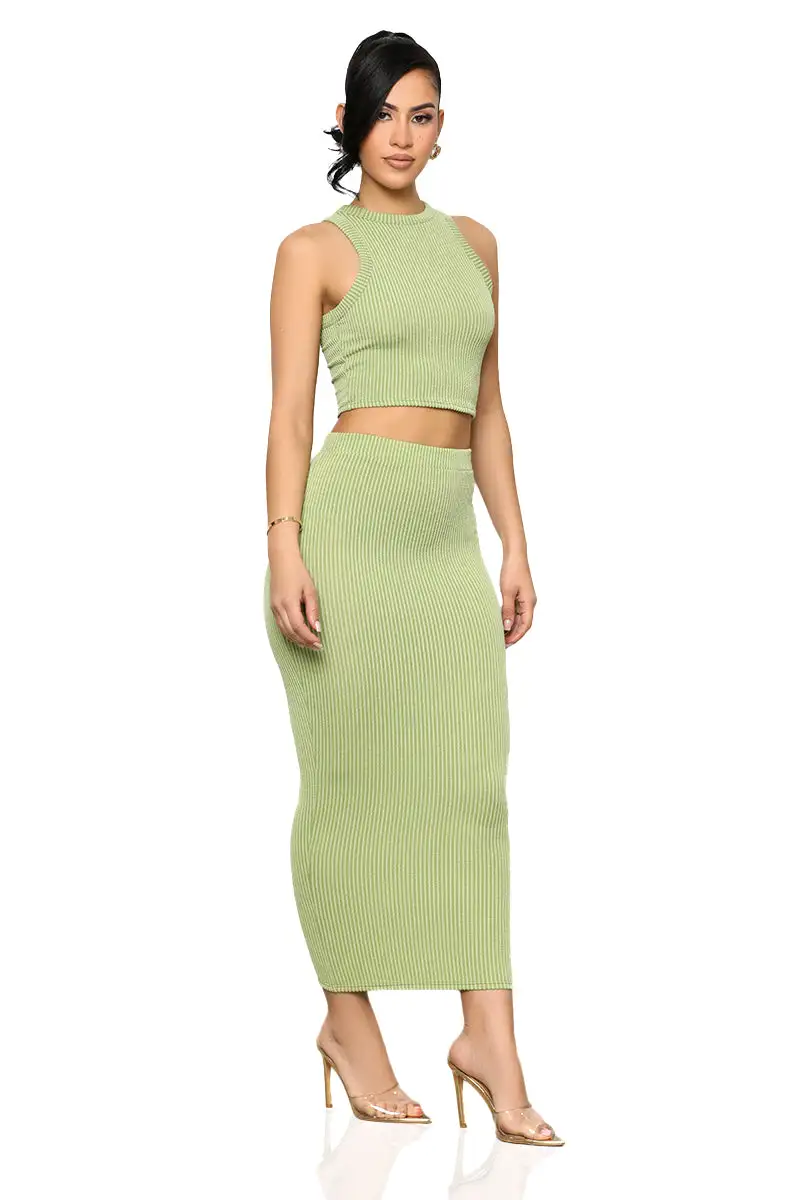 Just Chill Skirt Set (Sage)