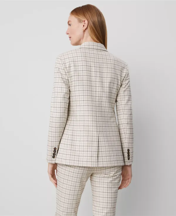 The Greenwich Blazer in Plaid Stretch Cotton