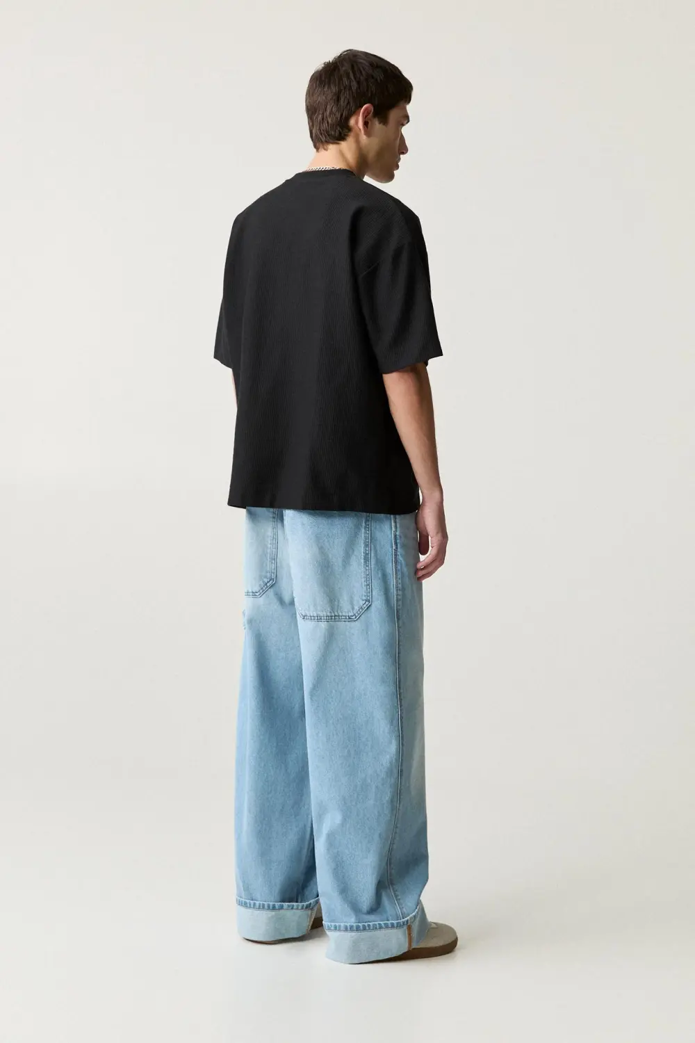 Textured short sleeve sweatshirt