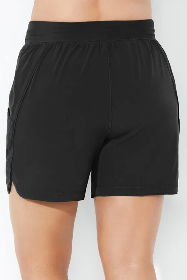 Black Quick-Dry Pocket Swim Bottoms