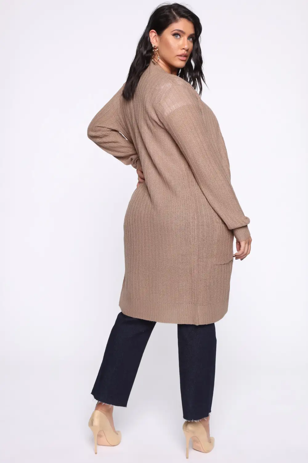 Throw It On Ribbed Cardigan - Khaki