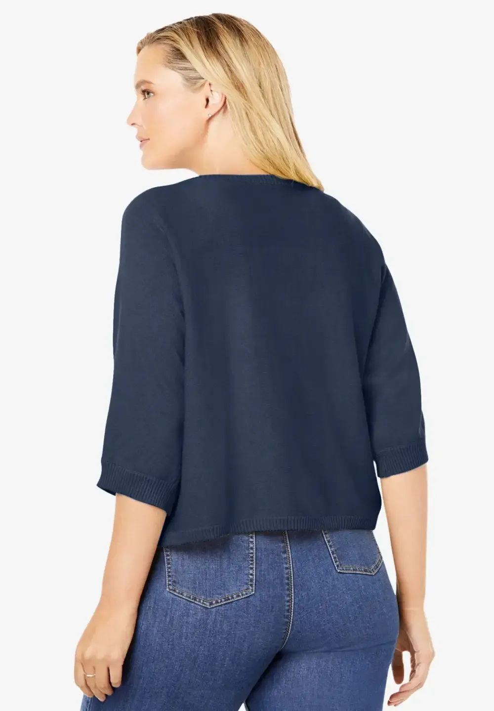 Rib Trim Cardigan Shrug