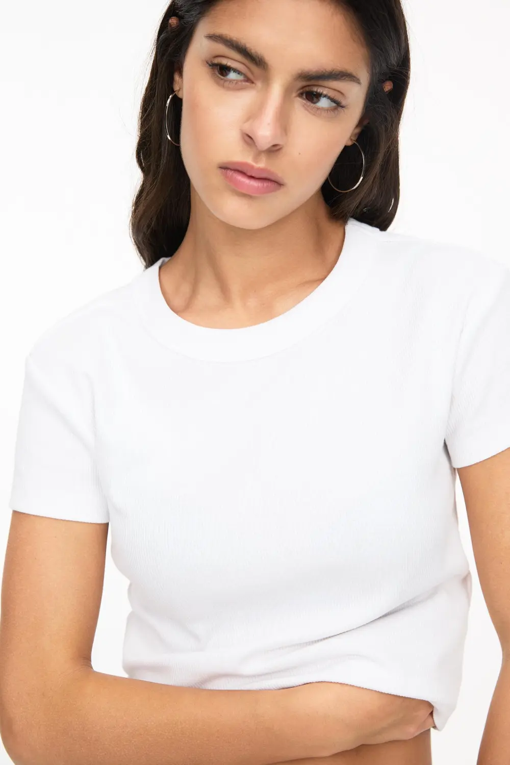 Camiseta cropped canalé