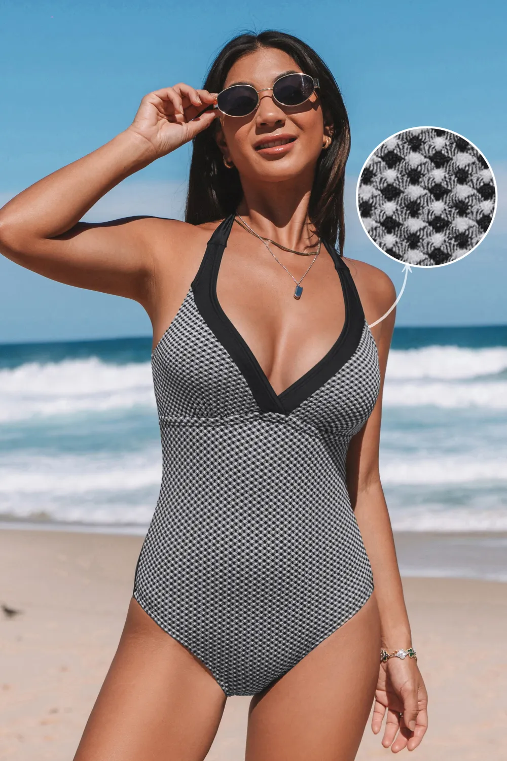 Boardwalk Check Gingham One-Piece Swimsuit