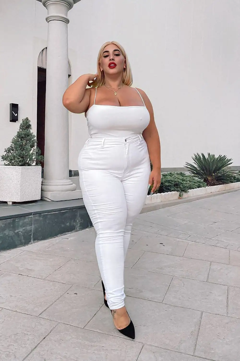 Classic High Waist Skinny Jeans - White