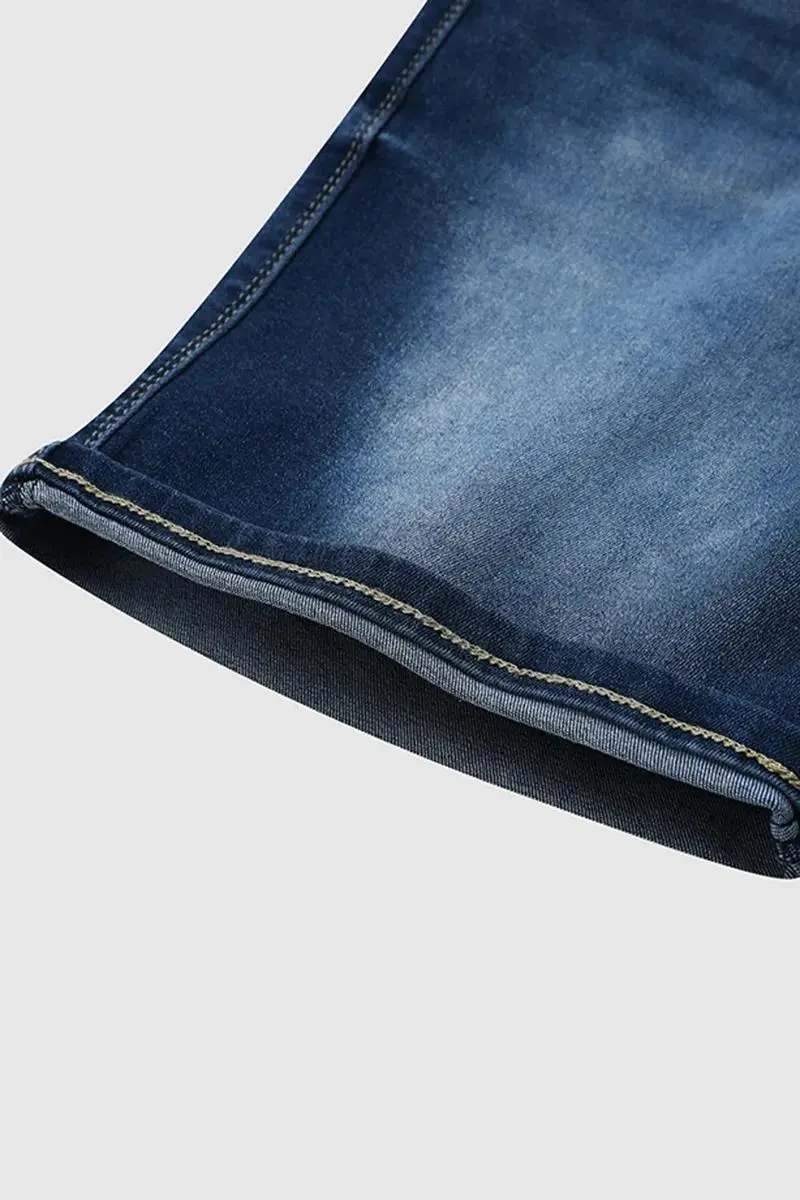 Double Button High Waist Denim Mid Thigh Shorts