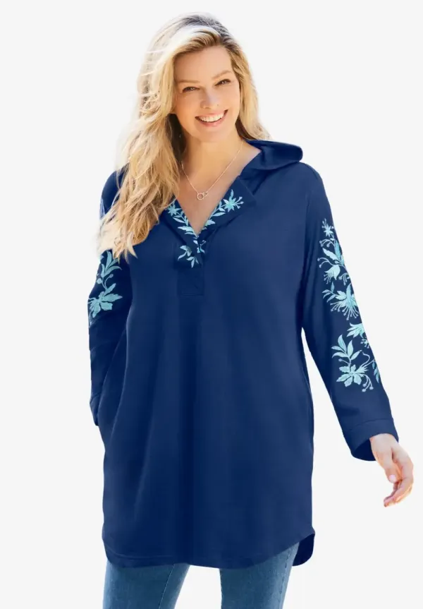 Embroidered Hoodie Sweatshirt
