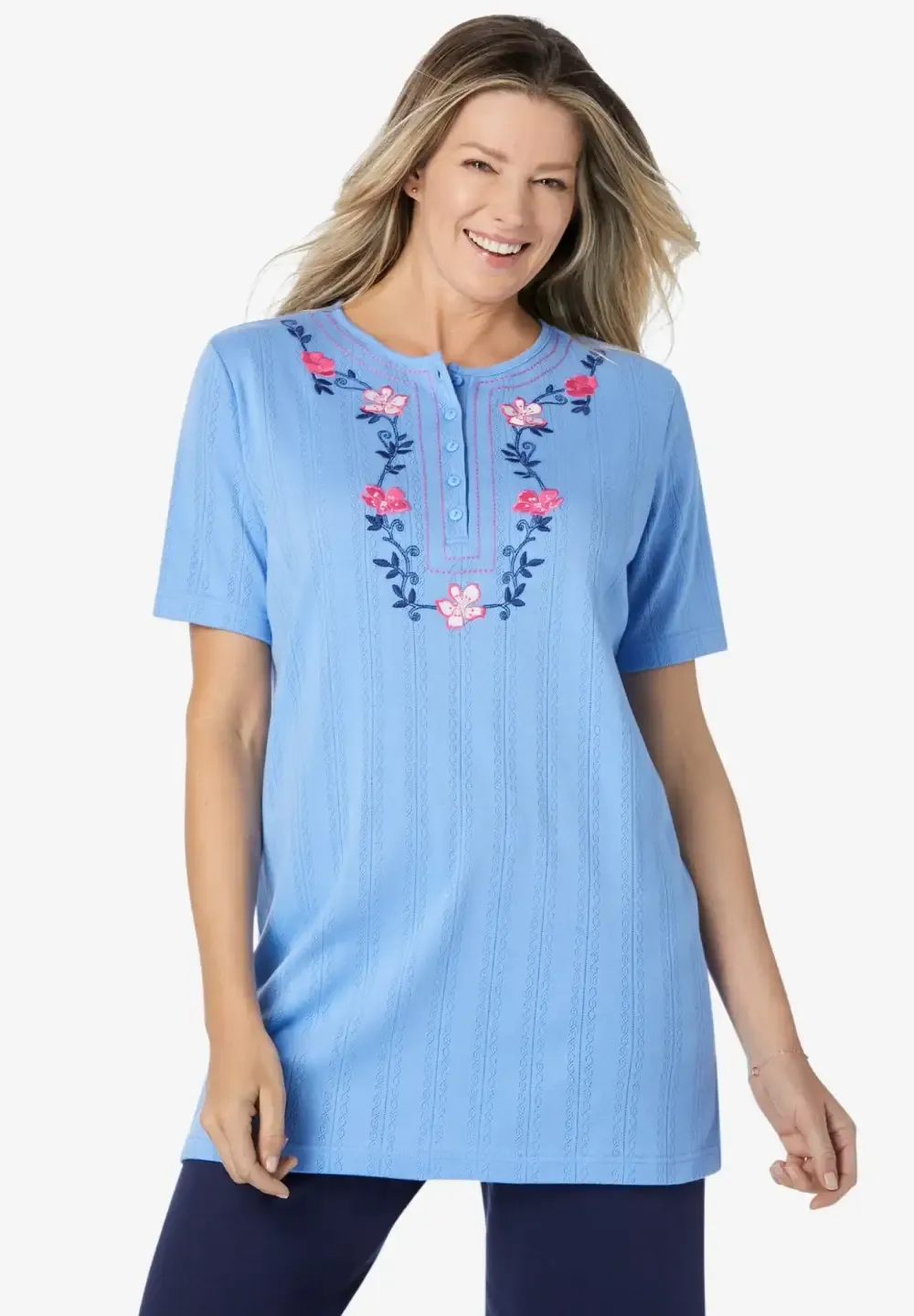 7-Day Embroidered Pointelle Tunic