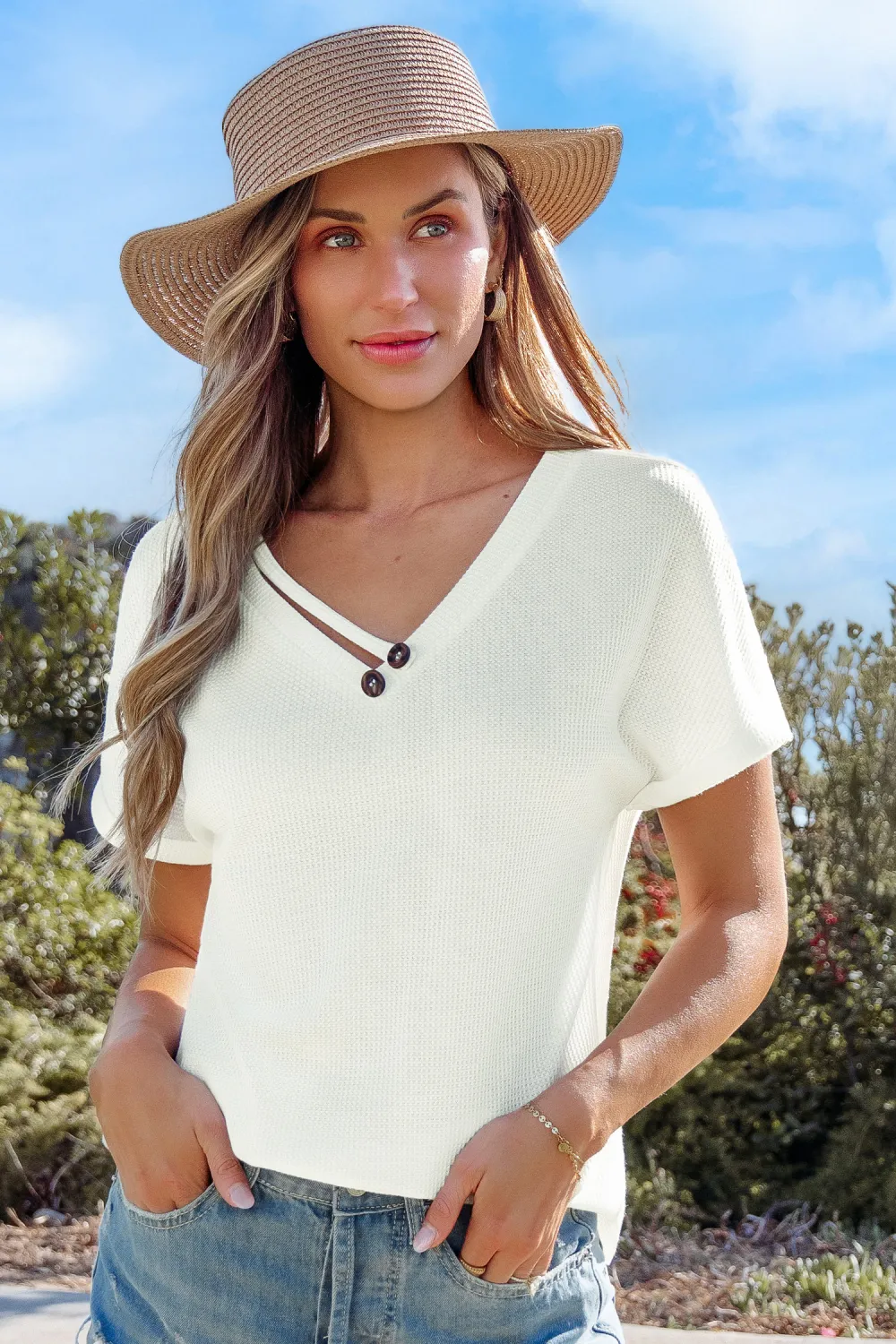 Fine Line White Tee