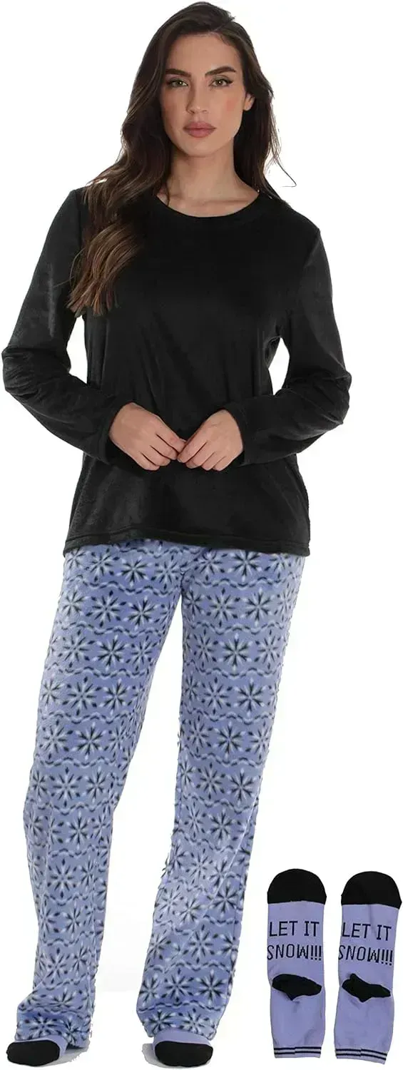 Women’s Pajama Pant Set - Nightgown with Matching Socks