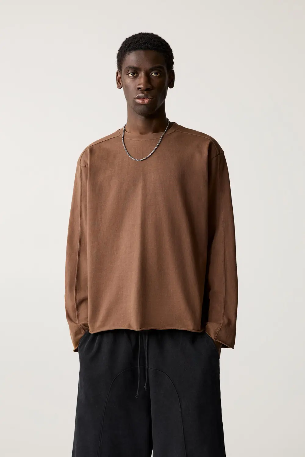 Faded T-shirt with frayed hem
