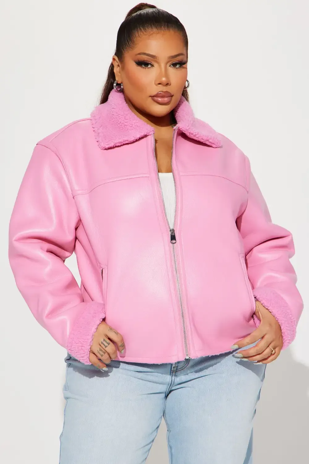 Taking Notes Bomber Jacket - Pink