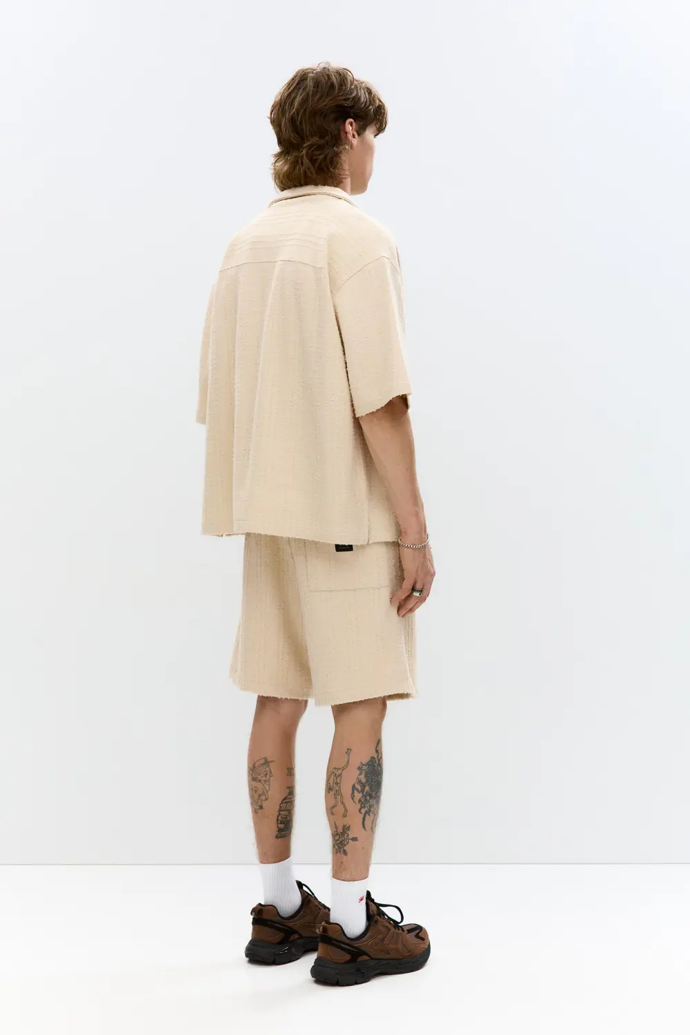 Waffle-knit Bermuda sweatpant shorts