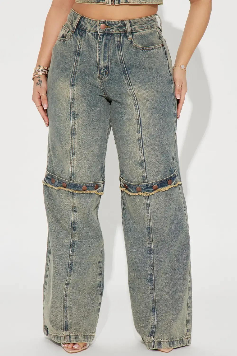 All Too Well Tinted Wide Leg Jeans - Vintage Wash