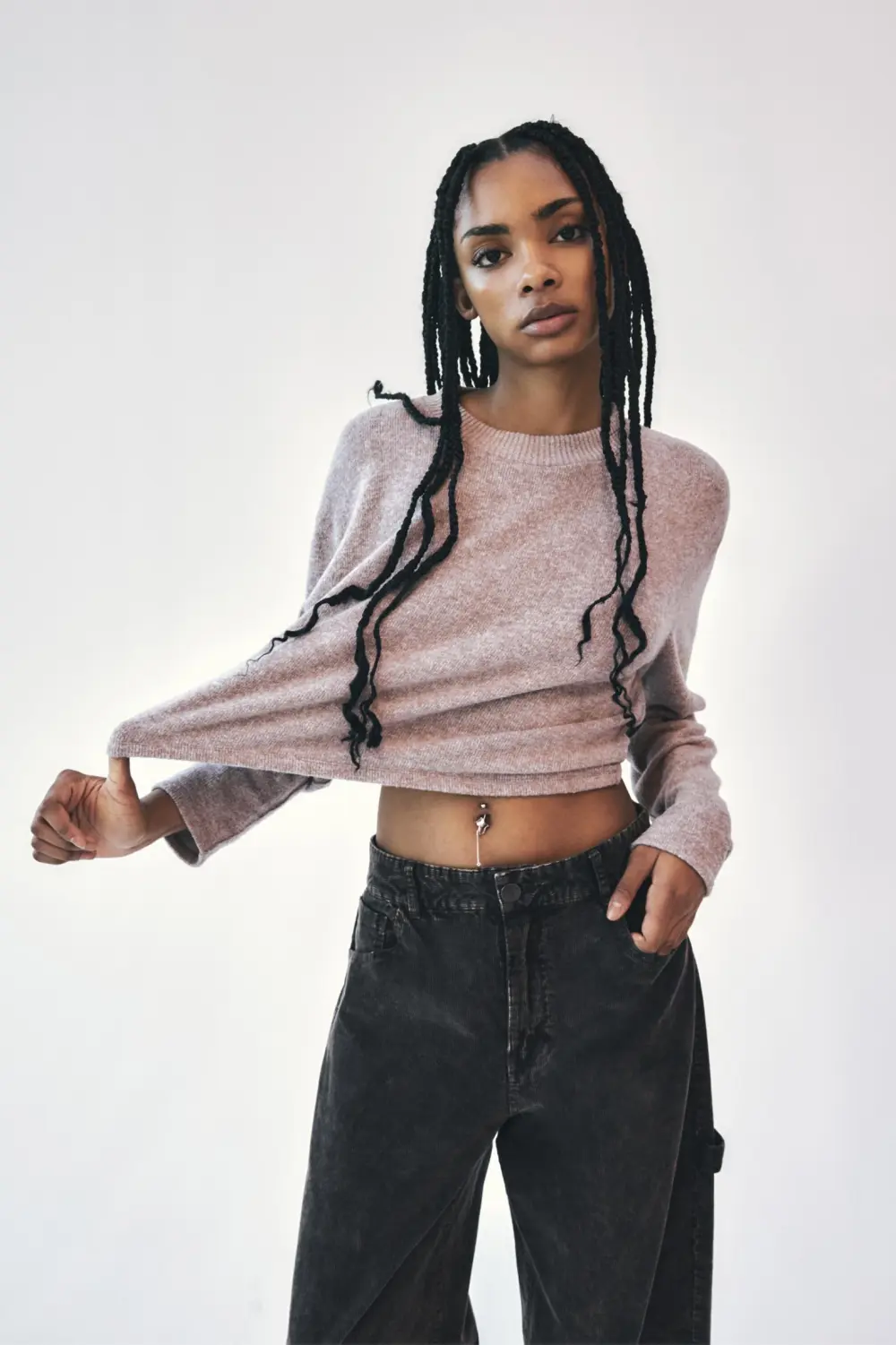 Jersey cropped soft touch