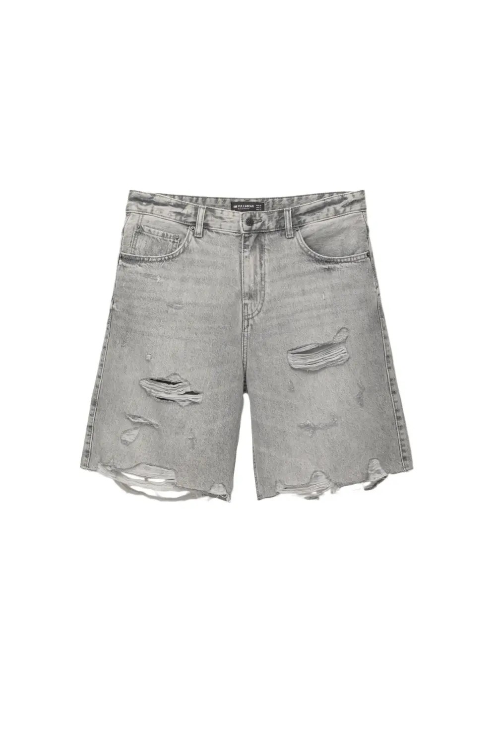 Ripped denim Bermuda shorts