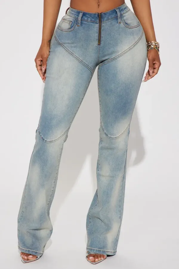 Gabriella Stretch Moto Flare Jeans - Medium