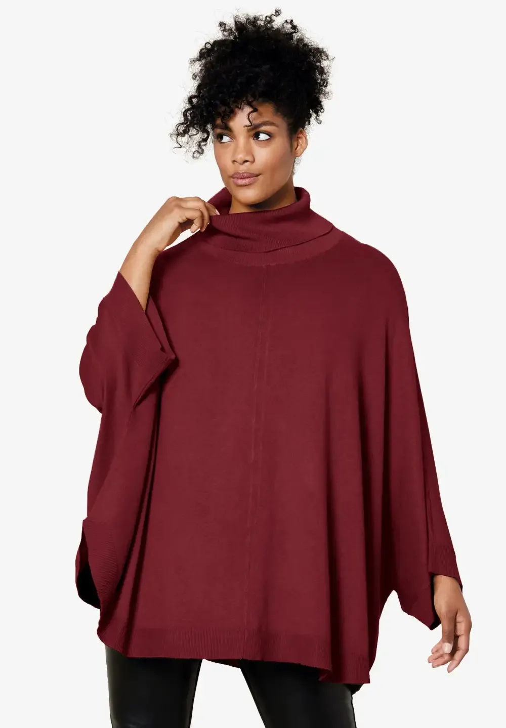 Turtleneck Poncho Sweater