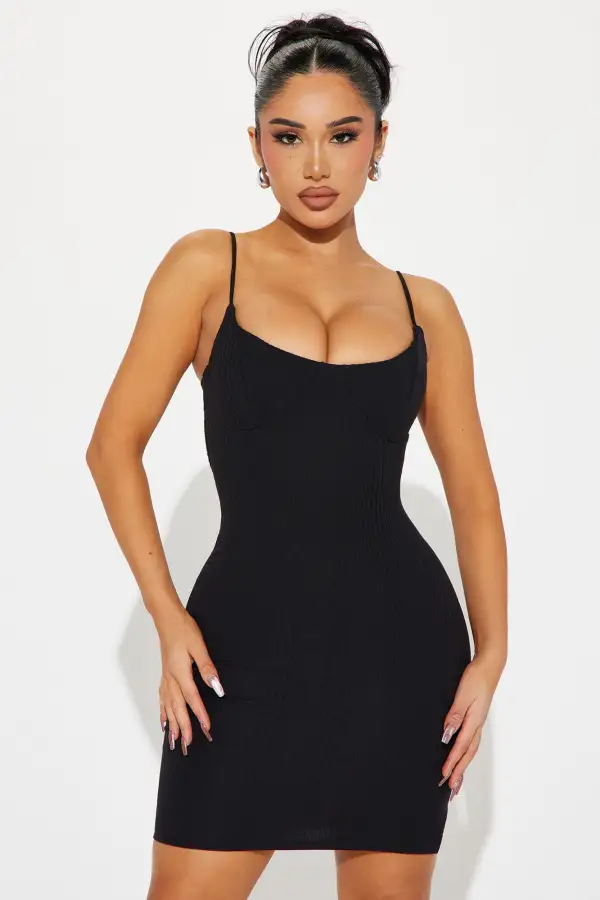 Margaux Textured Mini Dress - Black