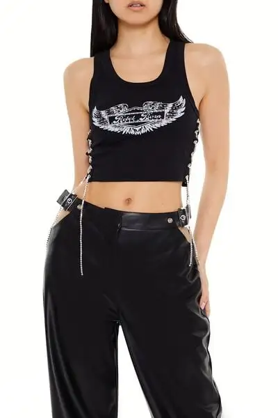 Rebel Born Lace-Up Tank Top