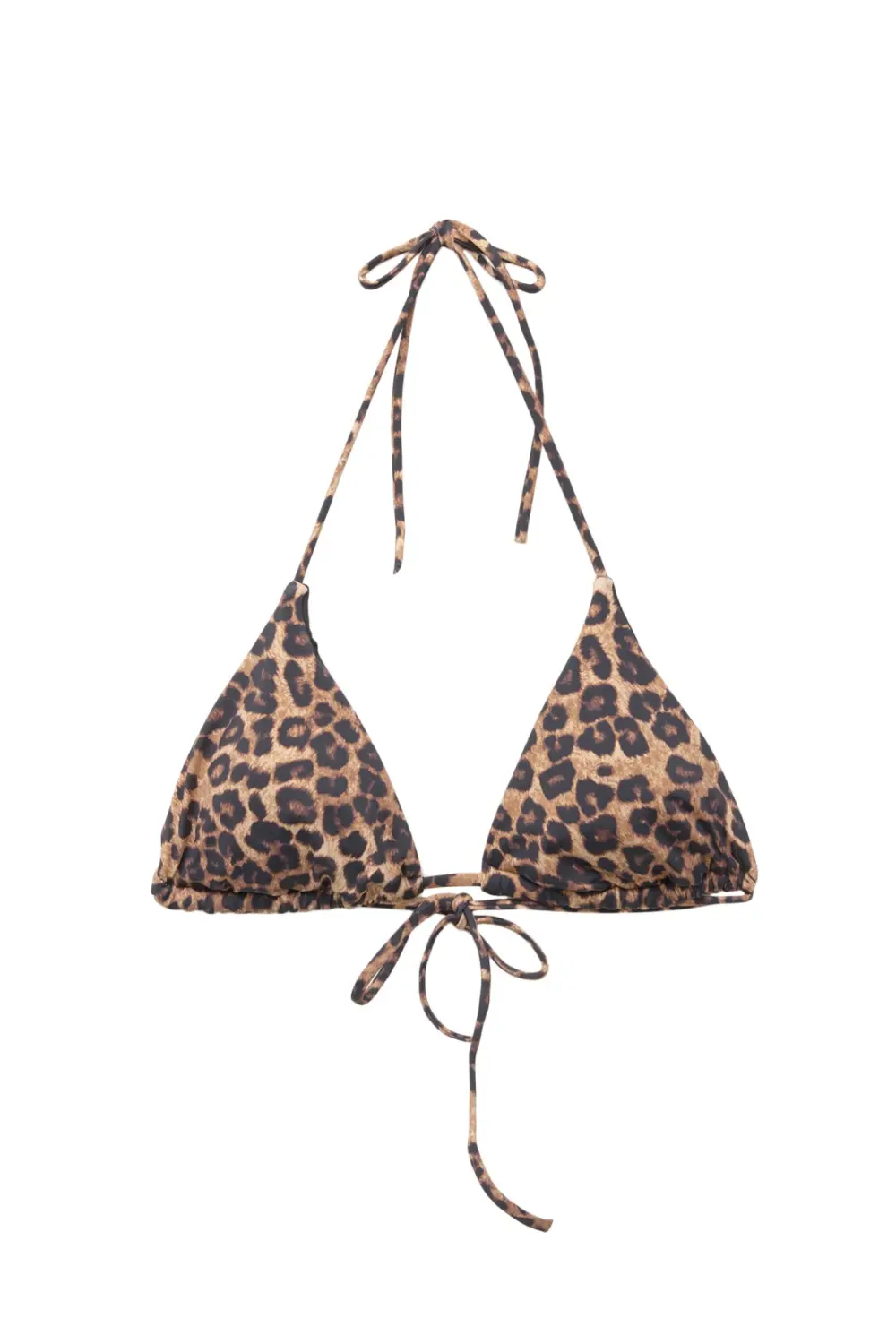 Leopard print triangle bikini top