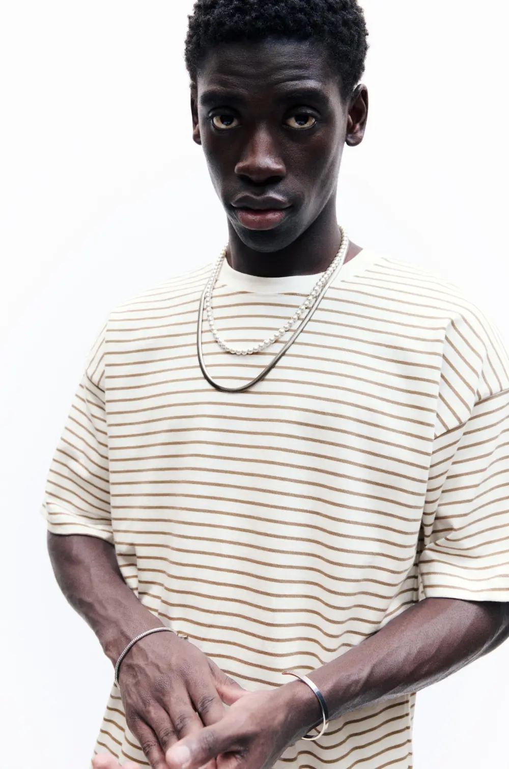 Striped boxy-fit T-shirt