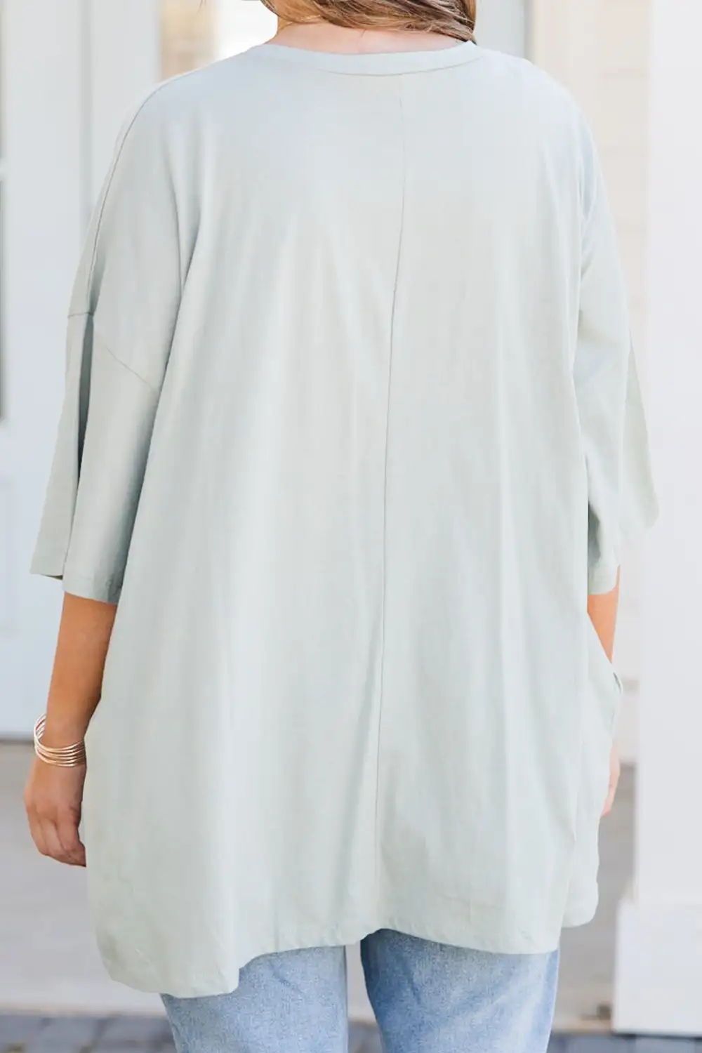 Summer Flowers Boyfriend Tee, Light Sage