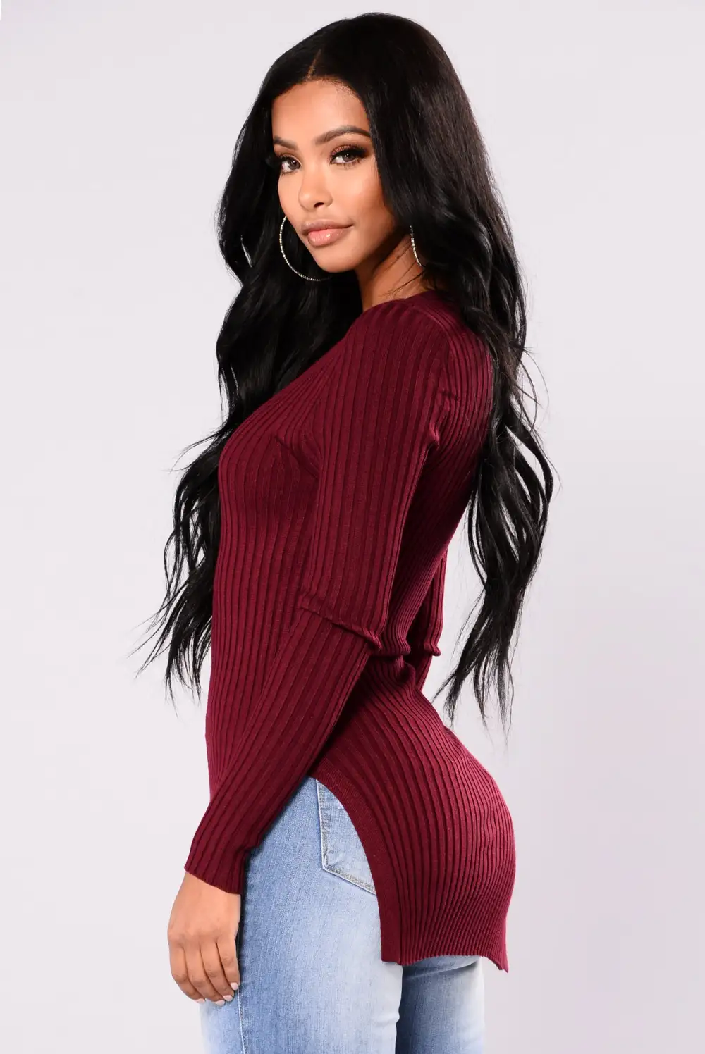 Giving Me The Feels Sweater - Burgundy