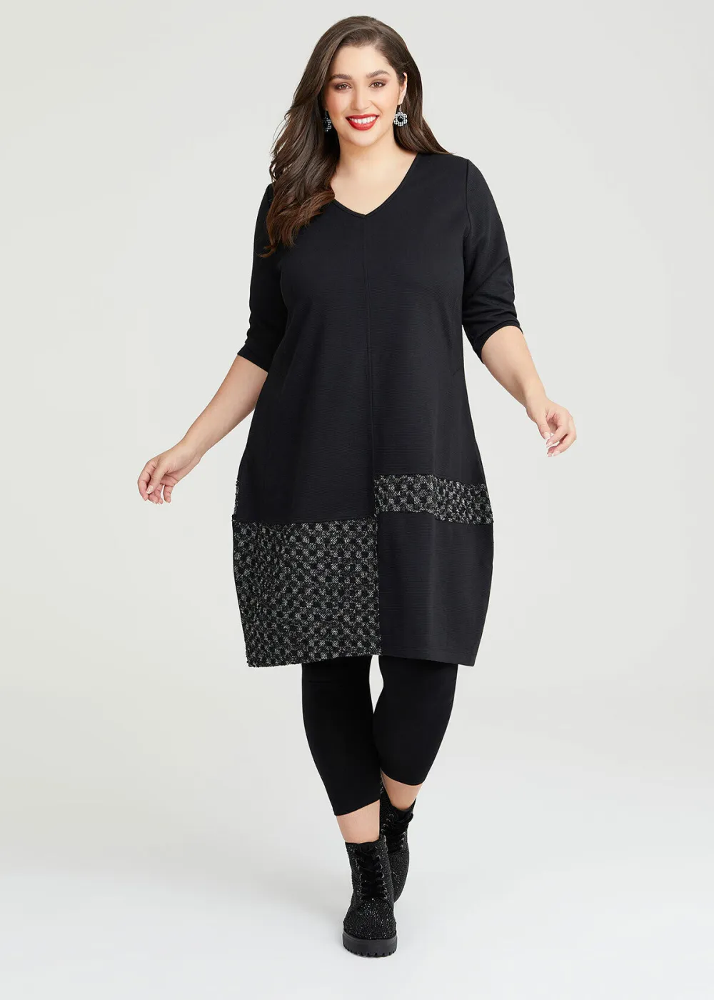 Check Detail Bubble Dress