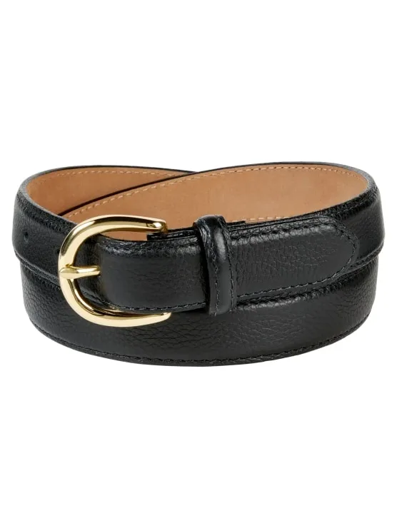 Women's Pebble-Grain Leather Dress Belt