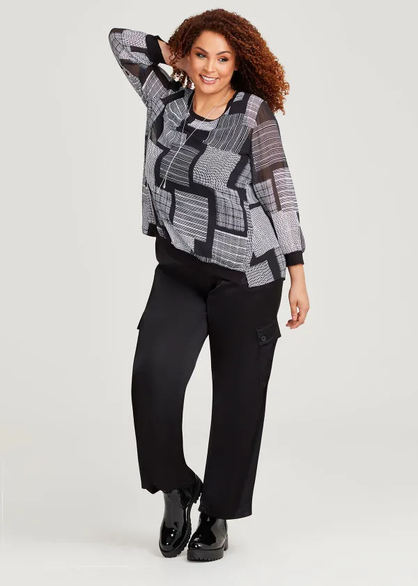 Chiffon Check Mate Top